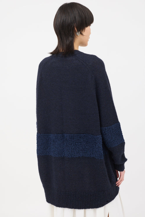 Tibi Fuzzy Panel Cardigan