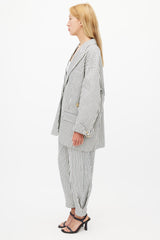 Tibi Navy & White Striped Blazer Pant Suit