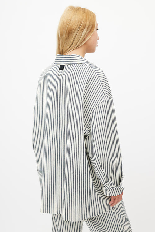 Tibi Navy & White Striped Blazer Pant Suit