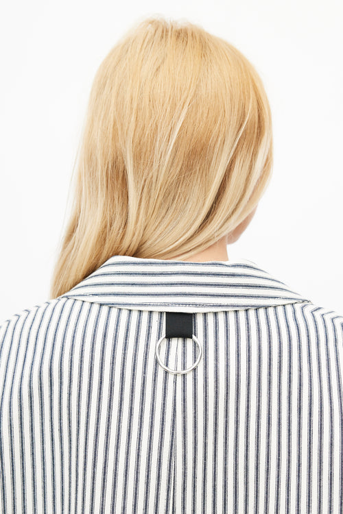 Tibi Navy & White Striped Blazer Pant Suit