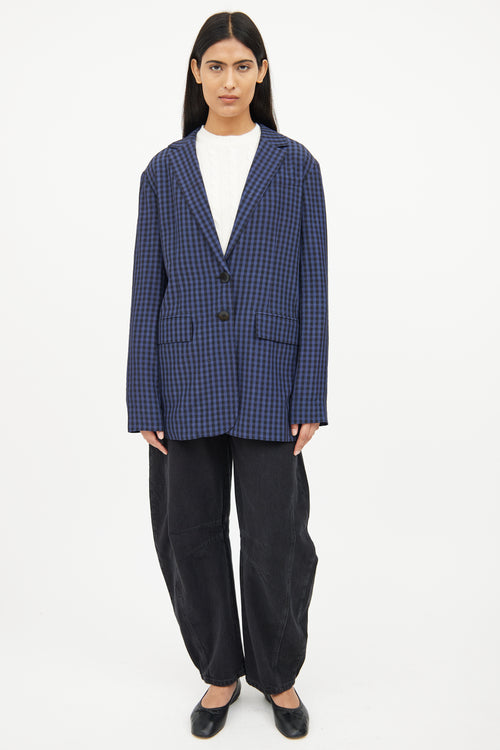 Tibi Navy & Black Check Blazer