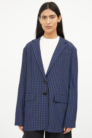 Tibi Navy & Black Check Blazer