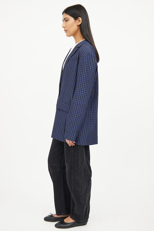 Tibi Navy & Black Check Blazer