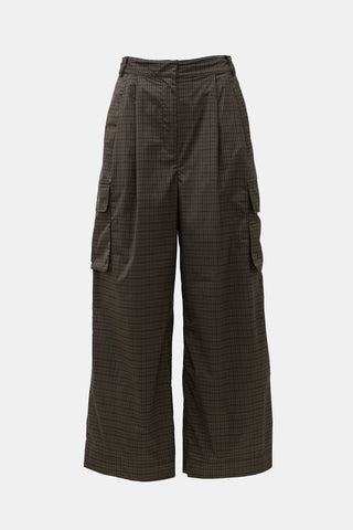 Tibi Nylon Check Cargo Pant