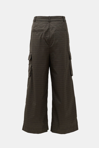 Tibi Nylon Check Cargo Pant