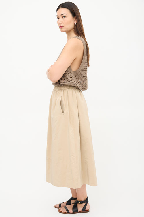 Tibi Nylon Midi Skirt