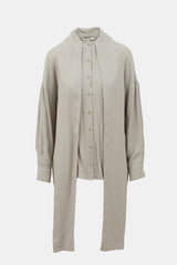Tibi Oversized Tie Collar Blouse