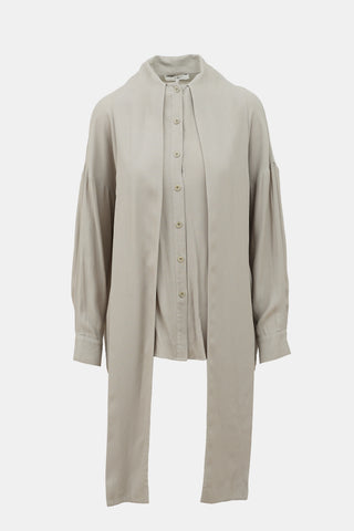Tibi Oversized Tie Collar Blouse