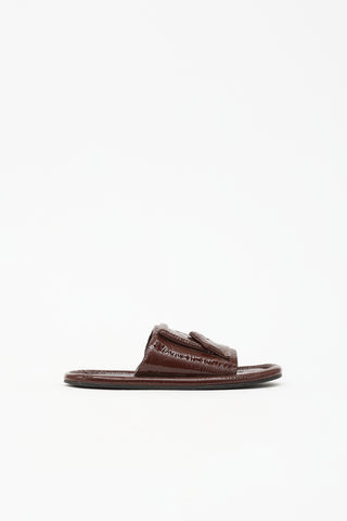 Tibi Patent Beryen Naplack Sandal