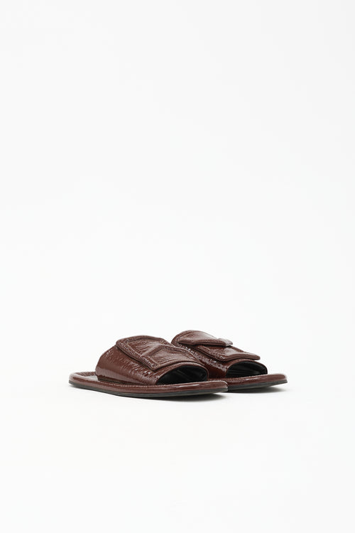 Tibi Patent Beryen Naplack Sandal