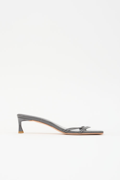 Tibi Patent Square Toe Sandal