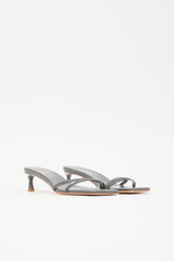 Tibi Patent Square Toe Sandal