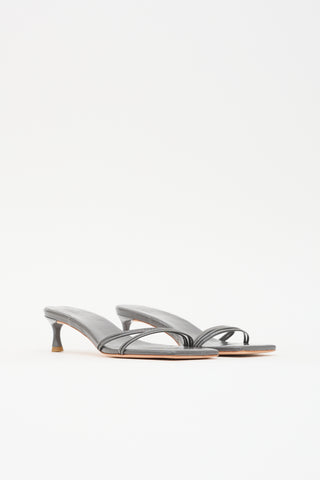 Tibi Patent Square Toe Sandal