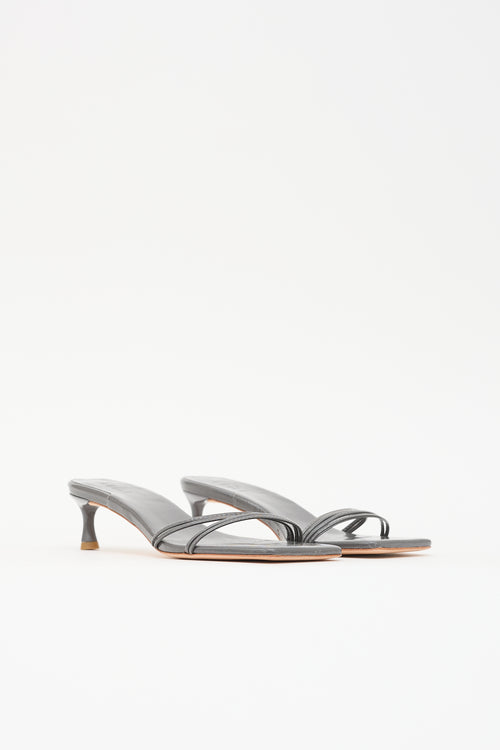 Tibi Patent Square Toe Sandal