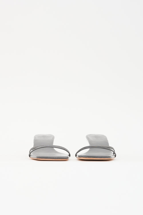 Tibi Patent Square Toe Sandal