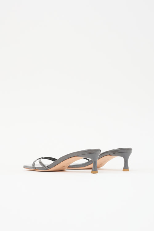 Tibi Patent Square Toe Sandal