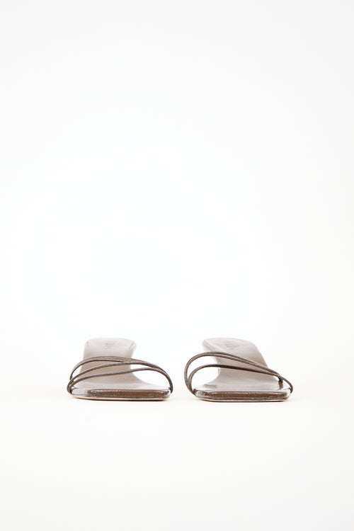 Tibi Patent Leather Jim Naplack Sandal