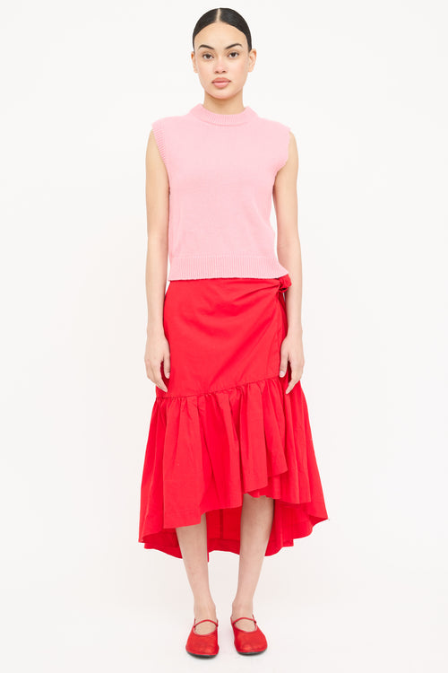 Tibi Wool Knit Distressed Vest