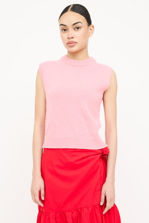 Tibi Wool Knit Distressed Vest