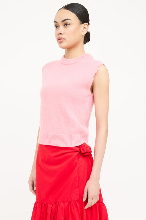 Tibi Wool Knit Distressed Vest