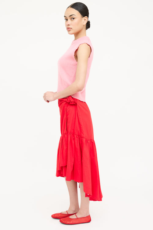 Tibi Wool Knit Distressed Vest