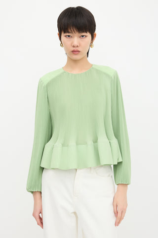 Tibi Pleated Peplum Top