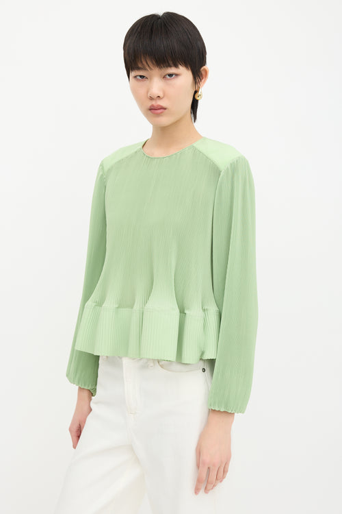 Tibi Pleated Peplum Top