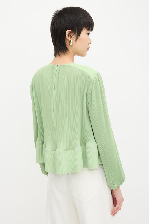 Tibi Pleated Peplum Top