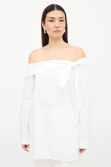 Tibi Poplin Off The Shoulder Top