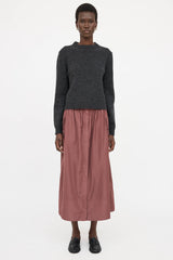 TibiNylon Zip Maxi Skirt