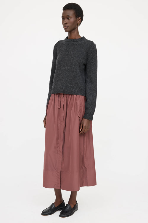 TibiNylon Zip Maxi Skirt