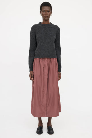 TibiNylon Zip Maxi Skirt