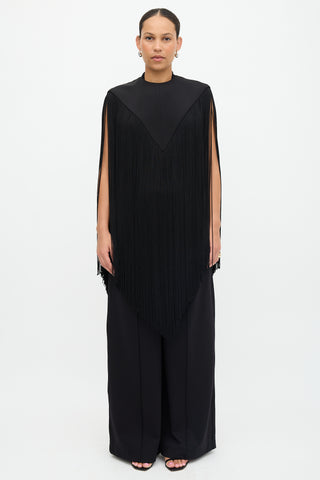 Tibi Silk Fringe Cape Top