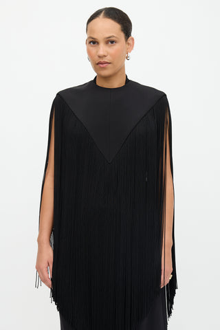 Tibi Silk Fringe Cape Top