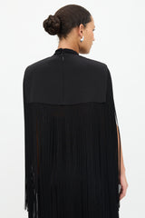 Tibi Silk Fringe Cape Top