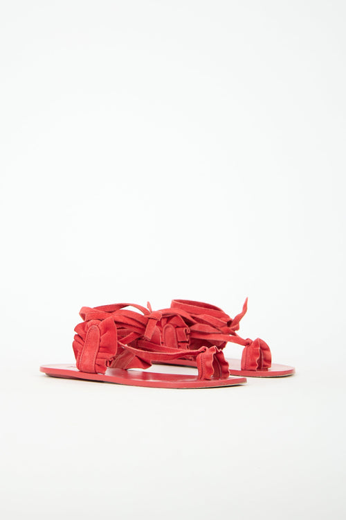 Tibi Suede Amari Lace Up Sandal