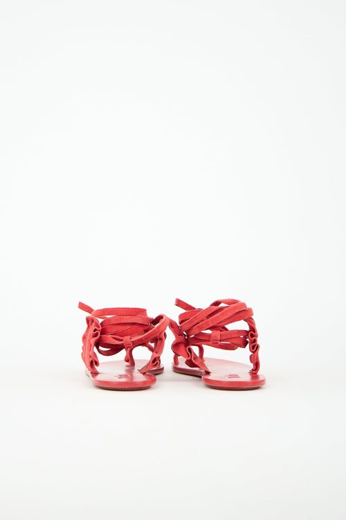 Tibi Suede Amari Lace Up Sandal