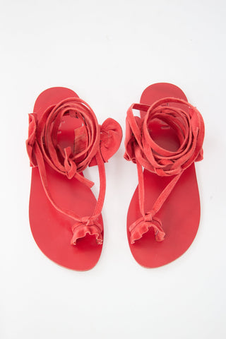 Tibi Suede Amari Lace Up Sandal