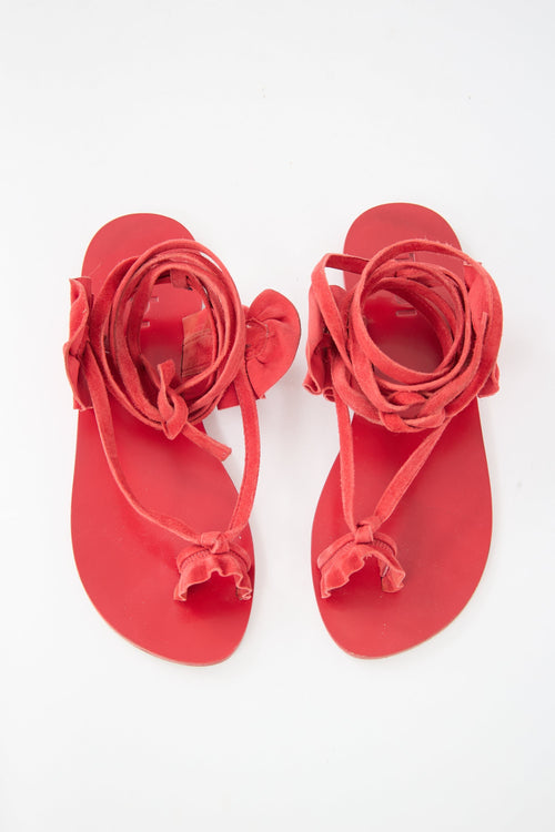 Tibi Suede Amari Lace Up Sandal