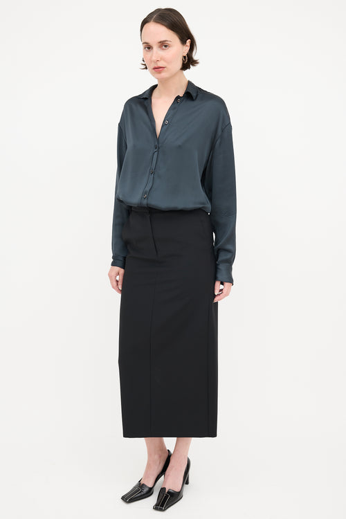 Tibi Tropical Wool Maxi Trouser Skirt