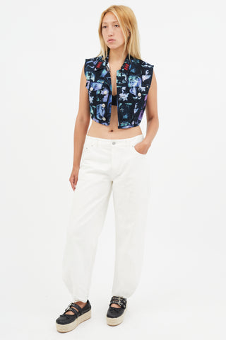 Tibi White Tapered Denim Jeans