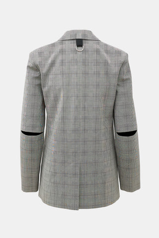 Tibi Wool Marlon Check Blazer