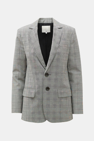 Tibi Wool Marlon Check Blazer