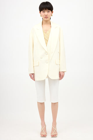 Tibi Wool Convertible Peak Lapel Blazer