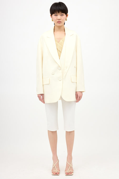 Tibi Wool Convertible Peak Lapel Blazer