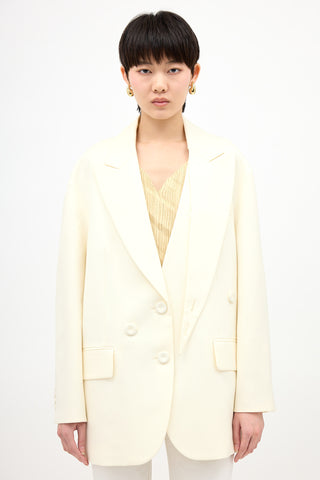 Tibi Wool Convertible Peak Lapel Blazer