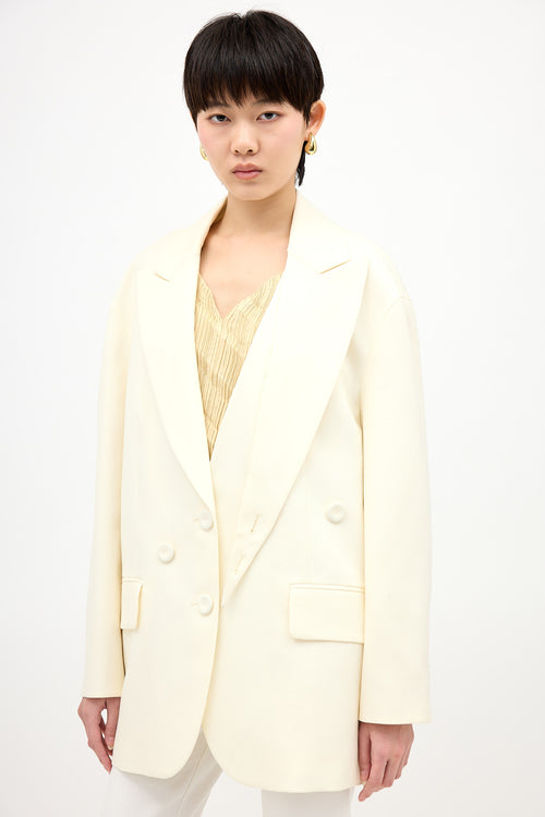 Tibi Wool Convertible Peak Lapel Blazer