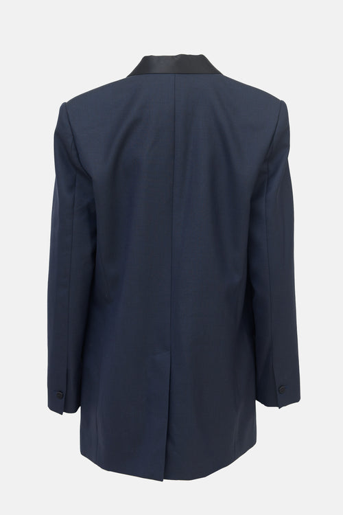 Tibi Wool & Silk Lapel Blazer