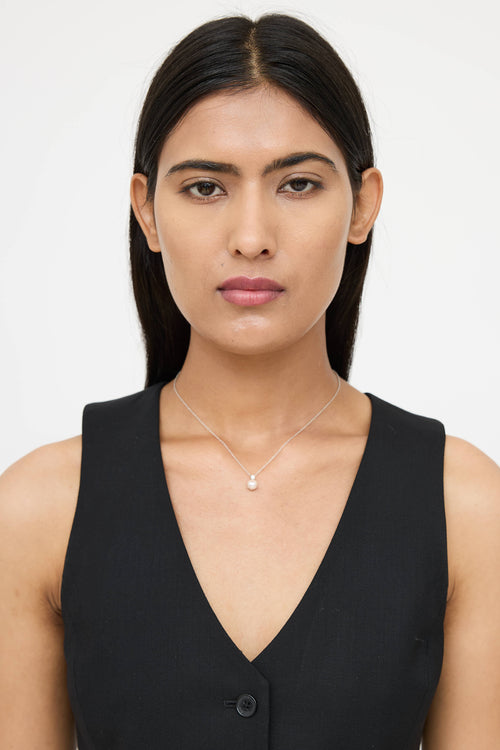 Tiffany & Co. 18K White Gold Pearl Diamond Necklace