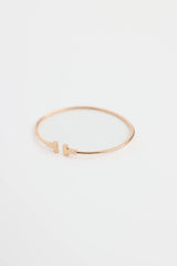 Tiffany & Co. 18K Rose Gold Narrow T Wire Bracelet